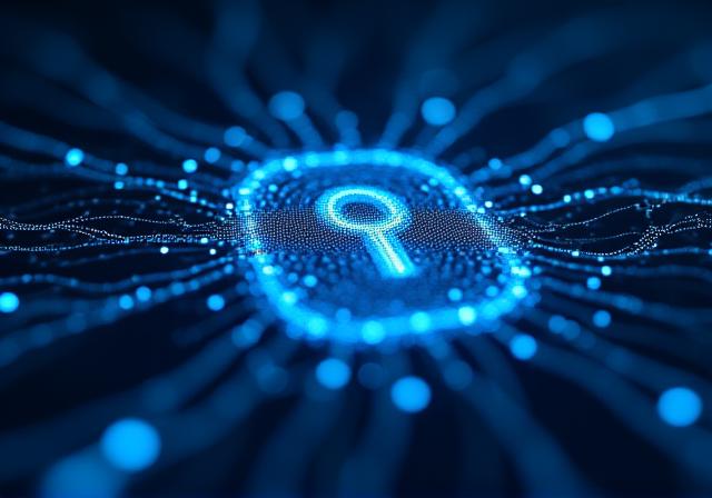 Abstract visualization of secure digital data protection and encryption